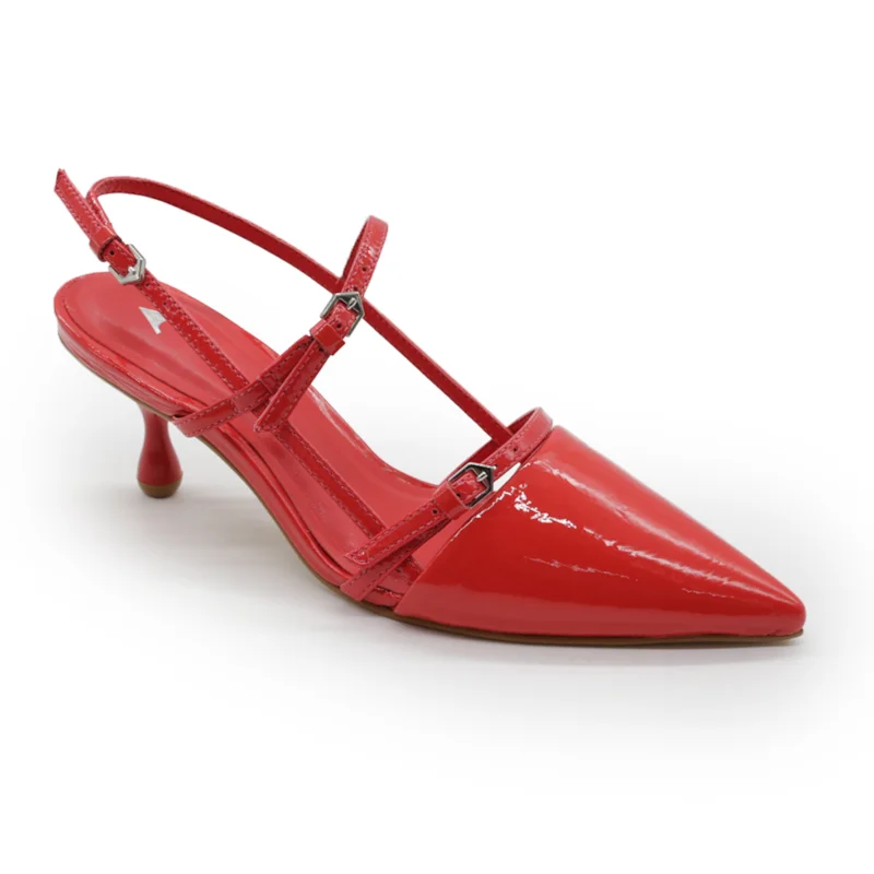 SLINGBACK FIVELAS CARRANO VERMELHO VERNIZ REF: 798003